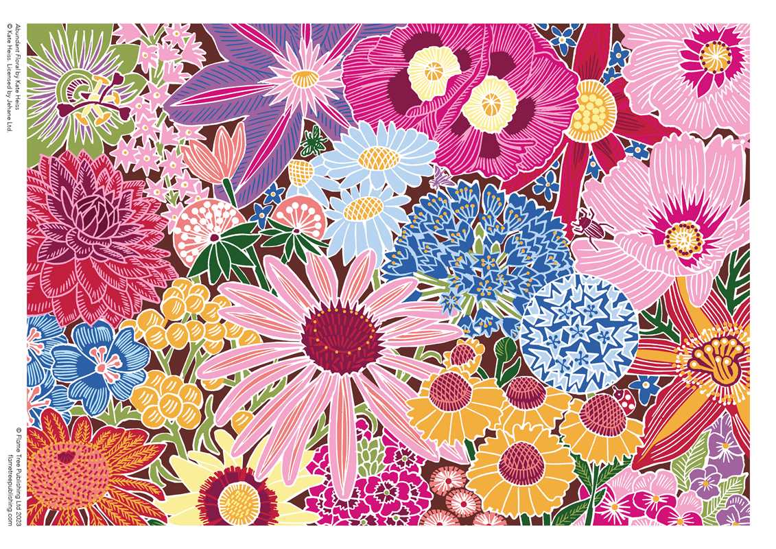 1000 Piece Puzzle - Abundant Floral by Kate Heiss - Perrymans Books & Gifts