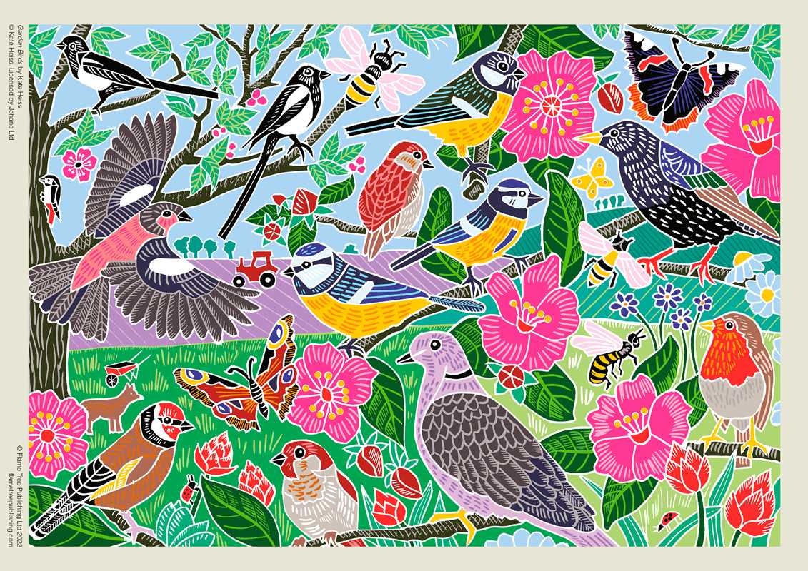 Adult Jigsaw Puzzle - Garden Birds by Kate Heiss - Perrymans Books & Gifts