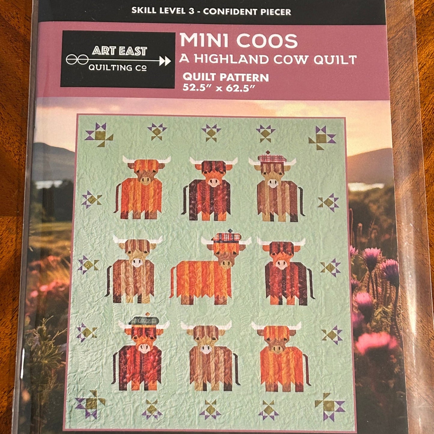 Quilt Pattern - Mini Coos - A Highland Cow Quilt by Art East Quilting Co - Perrymans Books & Gifts