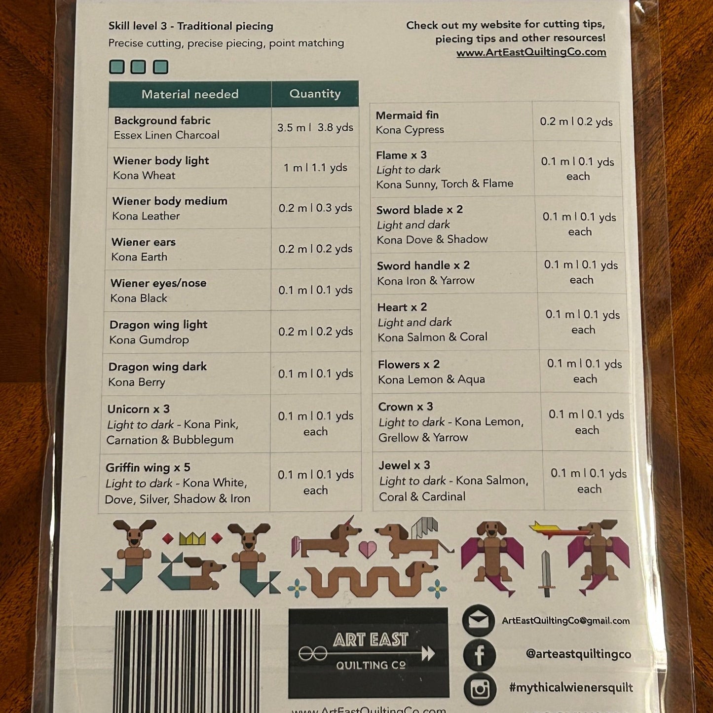 Quilt Pattern - Mythical Wieners by Art East Quilting Co - Perrymans Books & Gifts