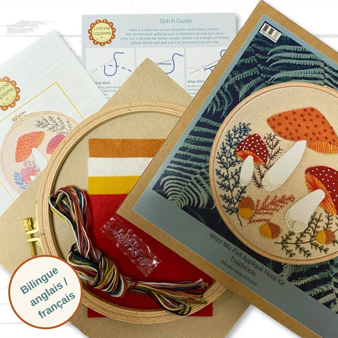 Toadstool Appliqué Hoop Craft Kit - Corinne Lapierre Limited - Perrymans Books & Gifts
