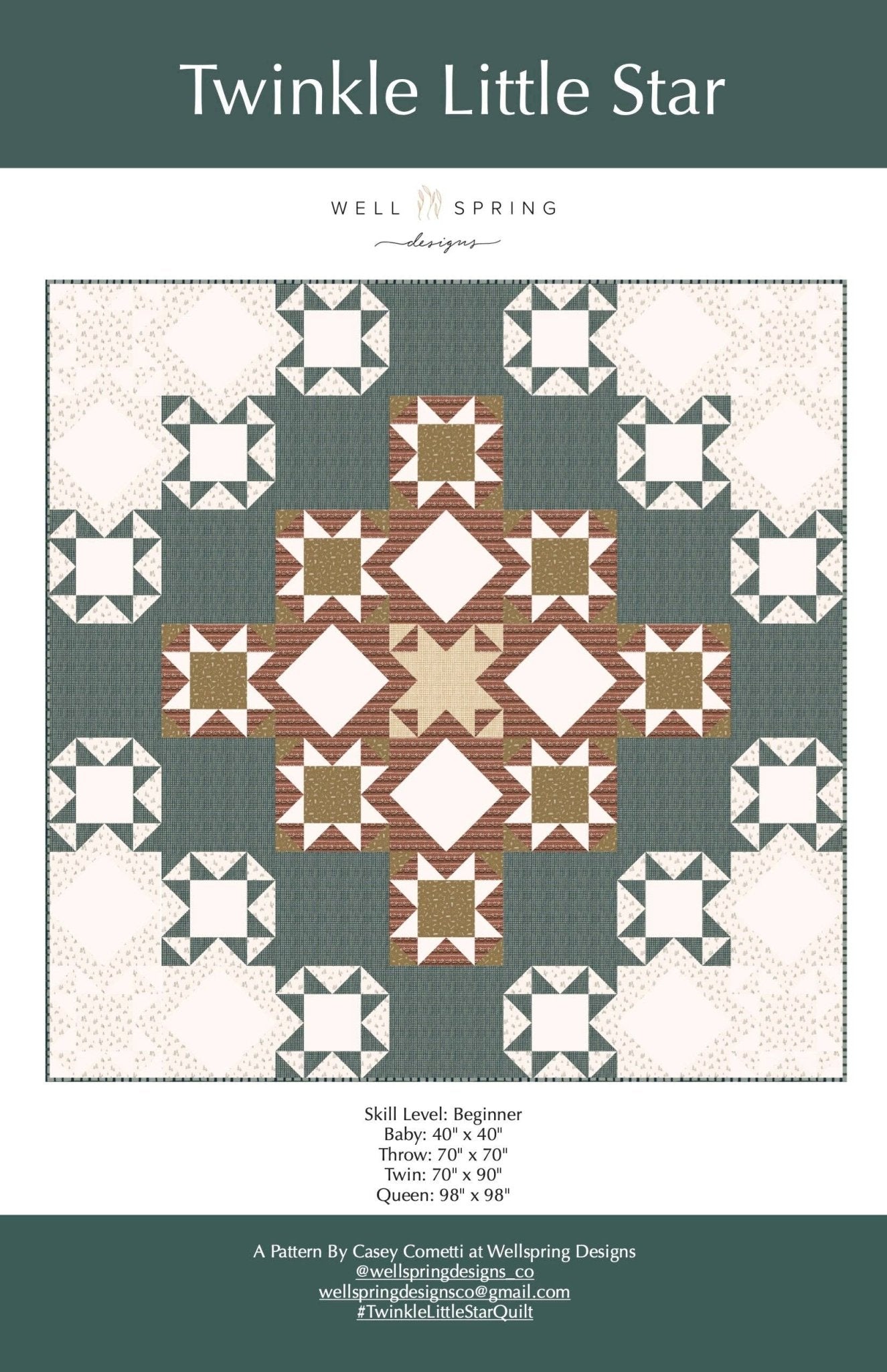 Twinkle Little Star Quilt - Paper Pattern by Wellspring Designs - Perrymans Books & Gifts