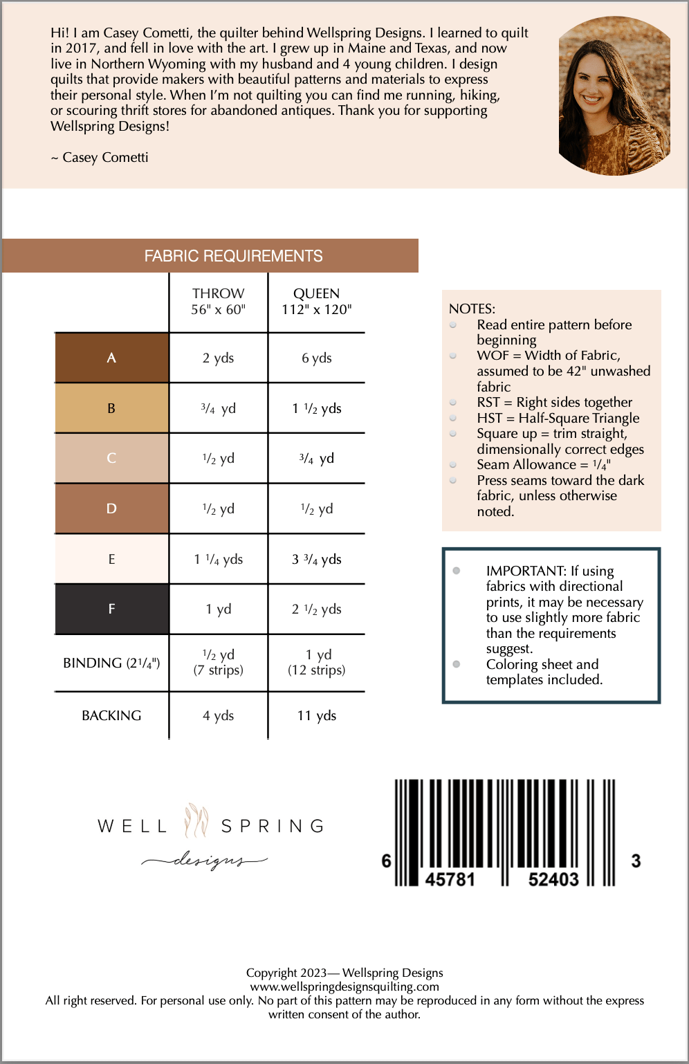 Wayward Quilt - Paper Pattern by Wellspring Designs - Perrymans Books & Gifts