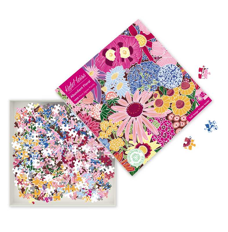 1000 Piece Puzzle - Abundant Floral by Kate Heiss - Perrymans Books & Gifts