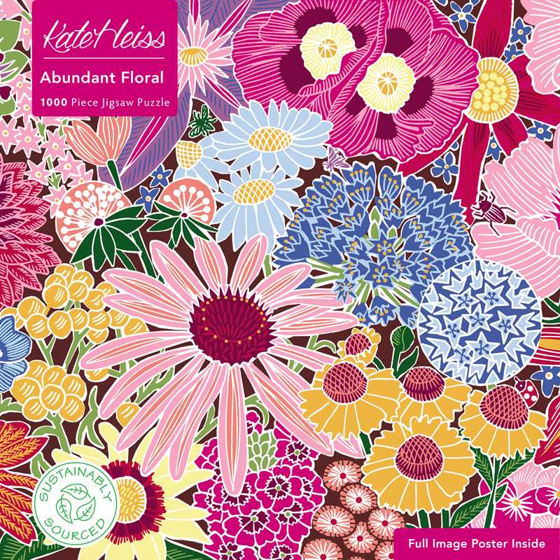 1000 Piece Puzzle - Abundant Floral by Kate Heiss - Perrymans Books & Gifts