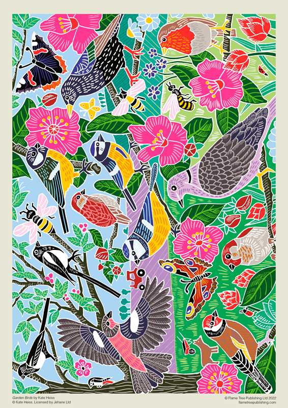 Adult Jigsaw Puzzle - Garden Birds by Kate Heiss - Perrymans Books & Gifts