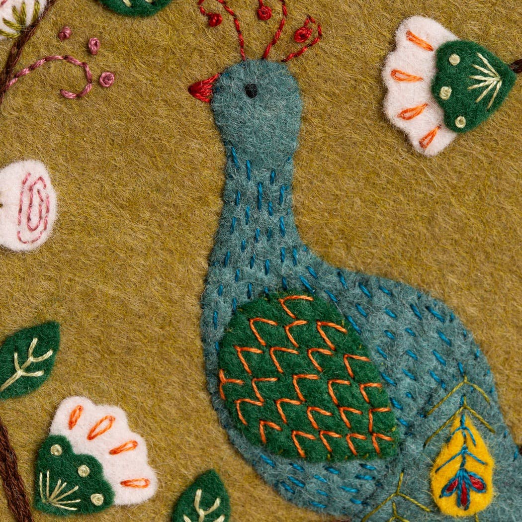 Appliqué Hoop Craft Kit - Flamboyant Peacock - Perrymans Books & Gifts