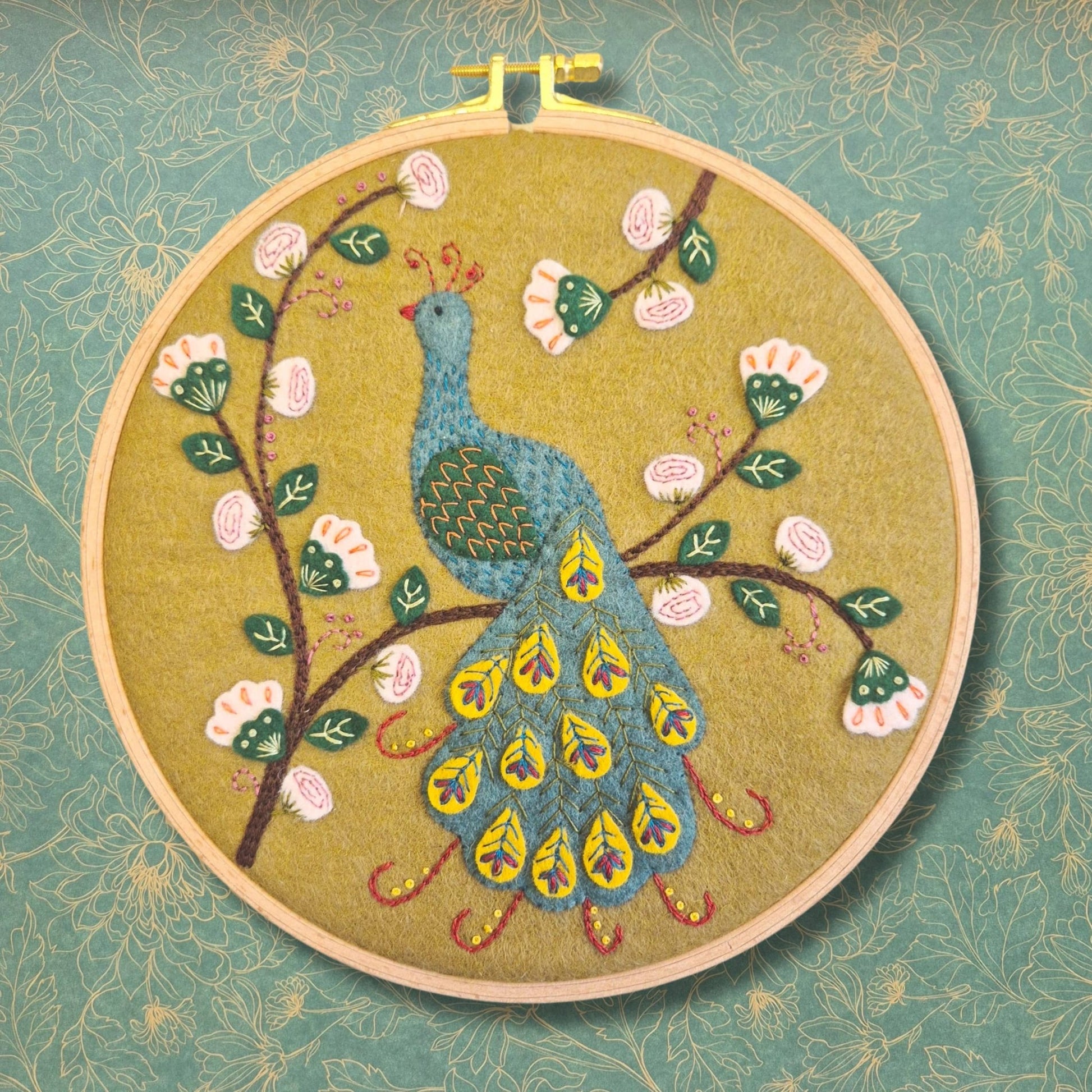 Appliqué Hoop Craft Kit - Flamboyant Peacock - Perrymans Books & Gifts