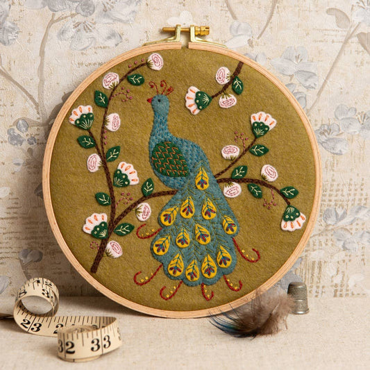Appliqué Hoop Craft Kit - Flamboyant Peacock - Perrymans Books & Gifts