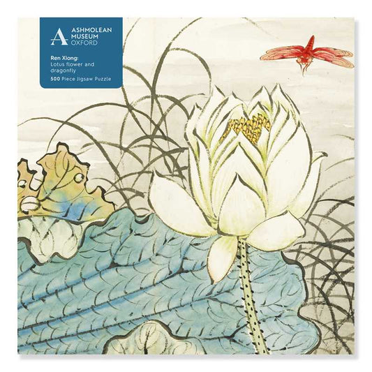 Ashmolean: Ren Xiong: Lotus Flower and Dragonfly - 500 piece jigsaw puzzle - Perrymans Books & Gifts