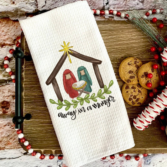 "Away In Manger" Christmas Kitchen Towel - Perrymans Books & Gifts