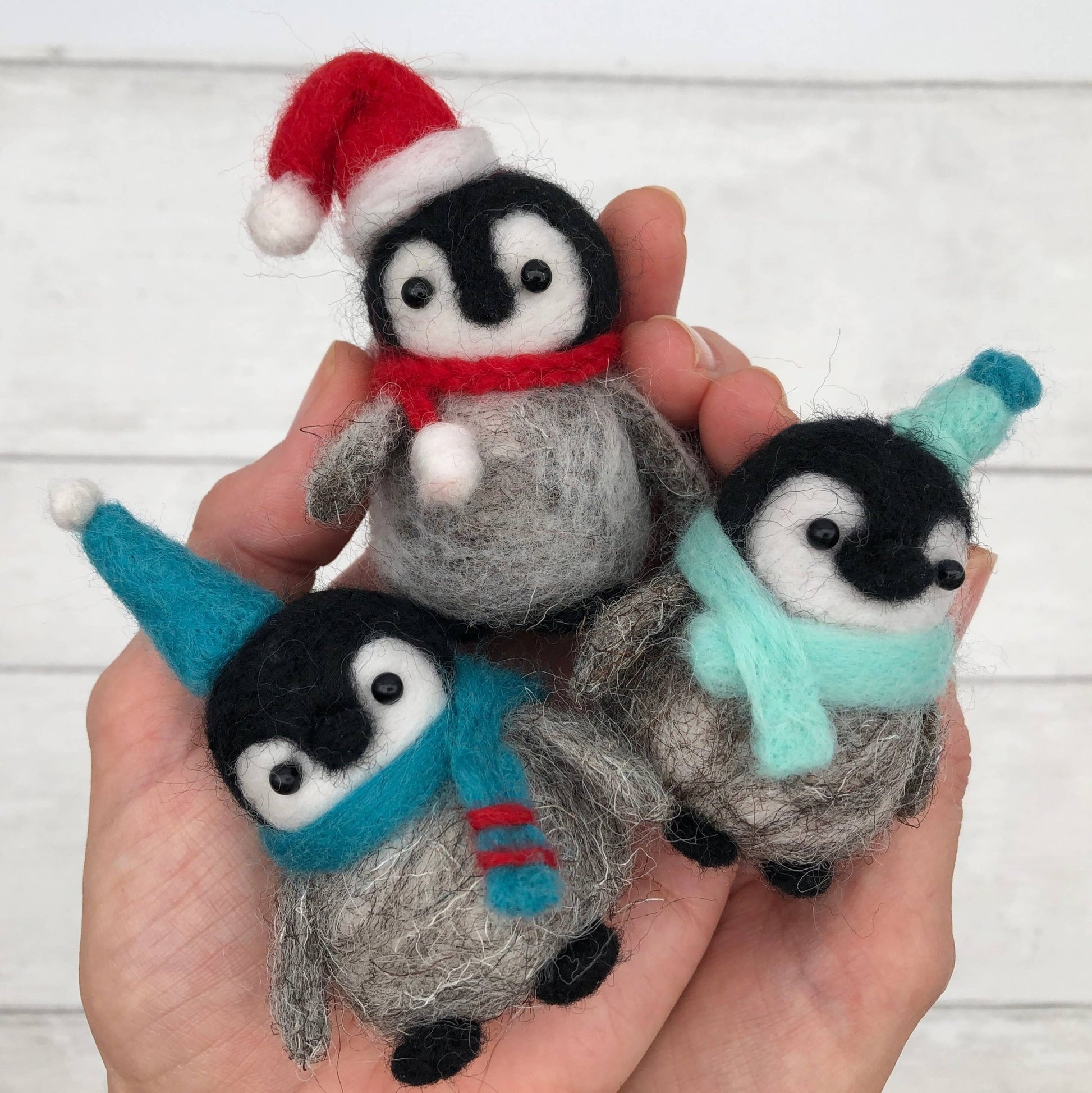 Bergin & Bath - Needle felting kit - Baby Penguins. Make THREE penguins. - Perrymans Books & Gifts