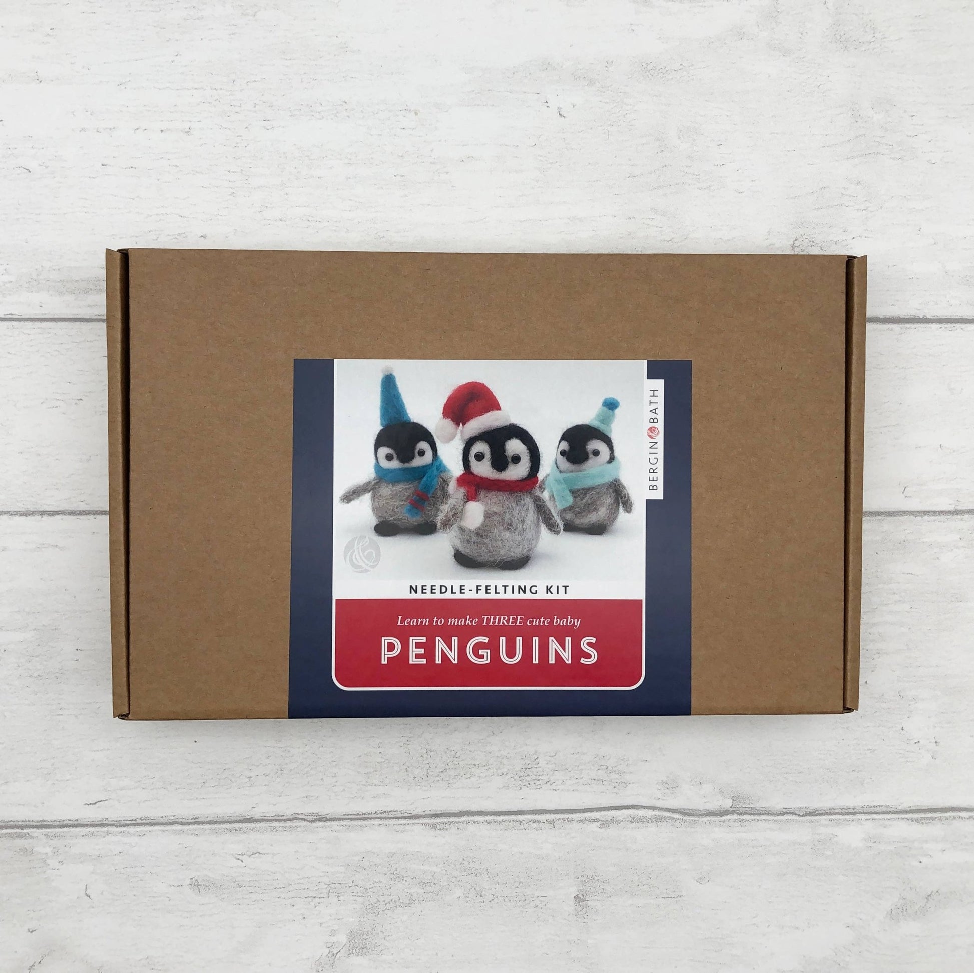 Bergin & Bath - Needle felting kit - Baby Penguins. Make THREE penguins. - Perrymans Books & Gifts