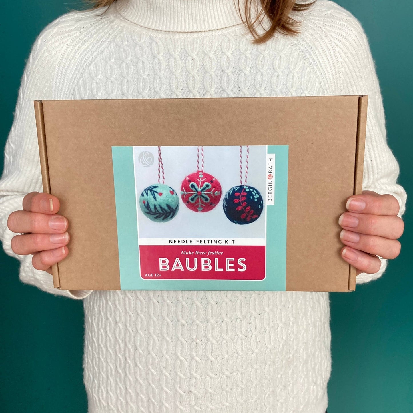 Bergin & Bath - Needle Felting Kit -  Christmas Baubles - Perrymans Books & Gifts