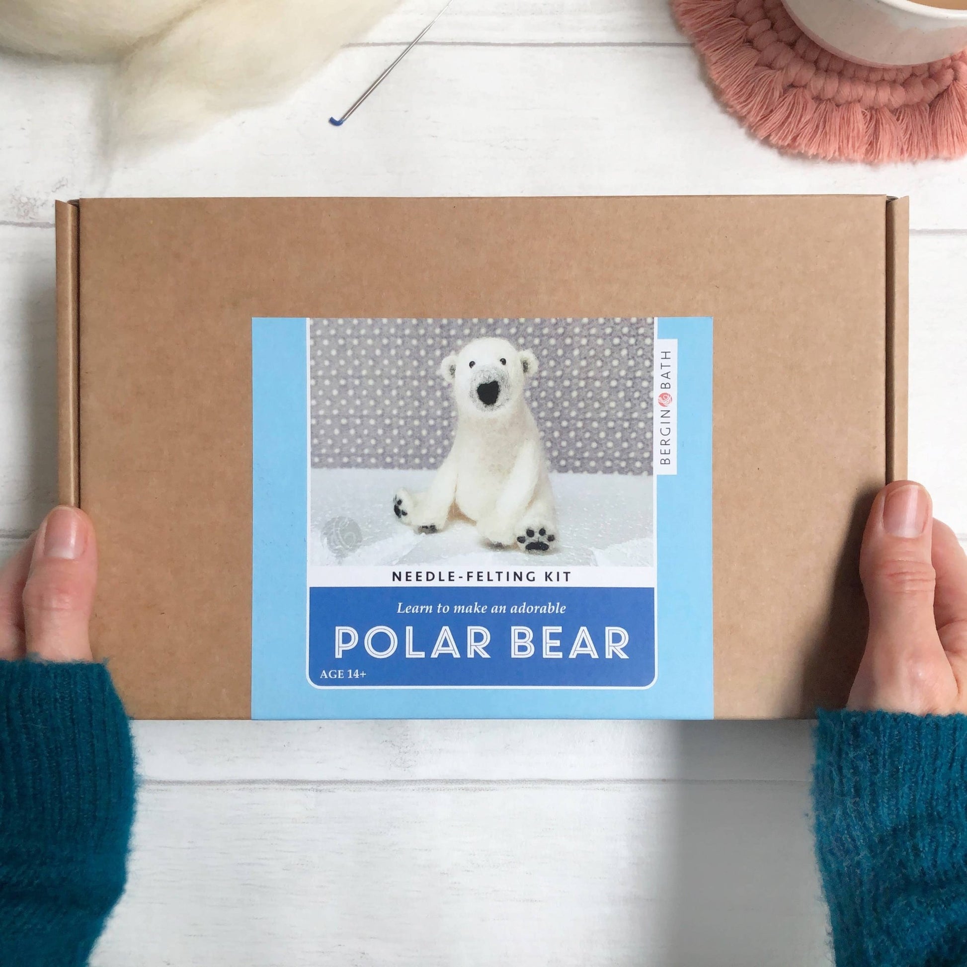 Bergin & Bath - Needle Felting Kit - Polar Bear - make your own polar bear. - Perrymans Books & Gifts