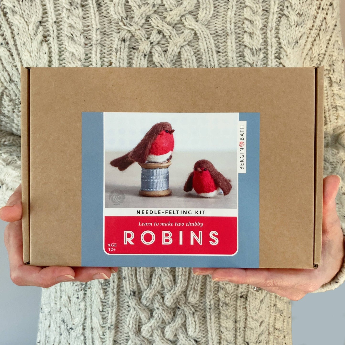 Bergin & Bath - Needle Felting Kit - Robins. Christmas craft kit for adults. - Perrymans Books & Gifts