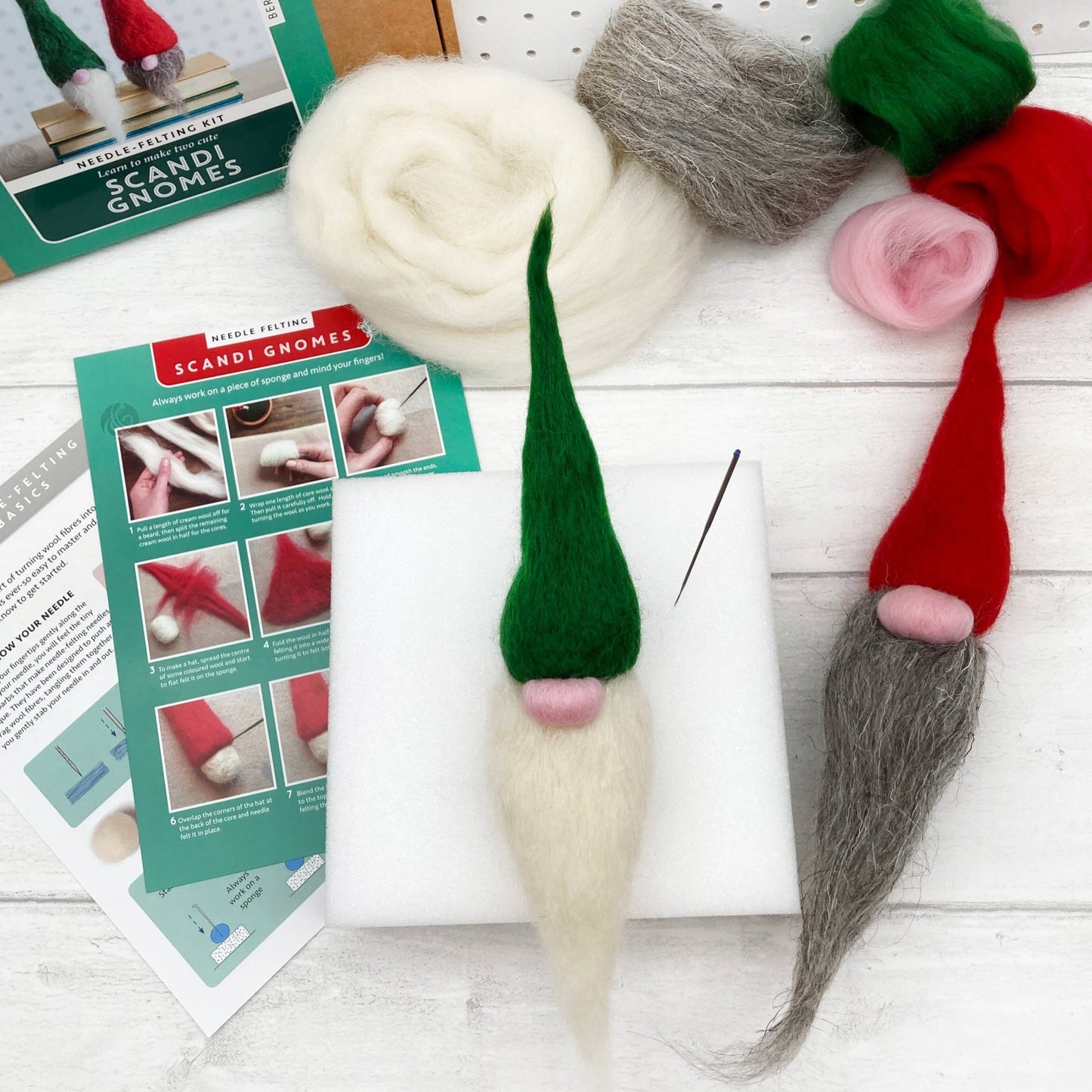 Bergin & Bath - Needle Felting Kit - Scandi Gnomes. A craft kit for adults - Perrymans Books & Gifts