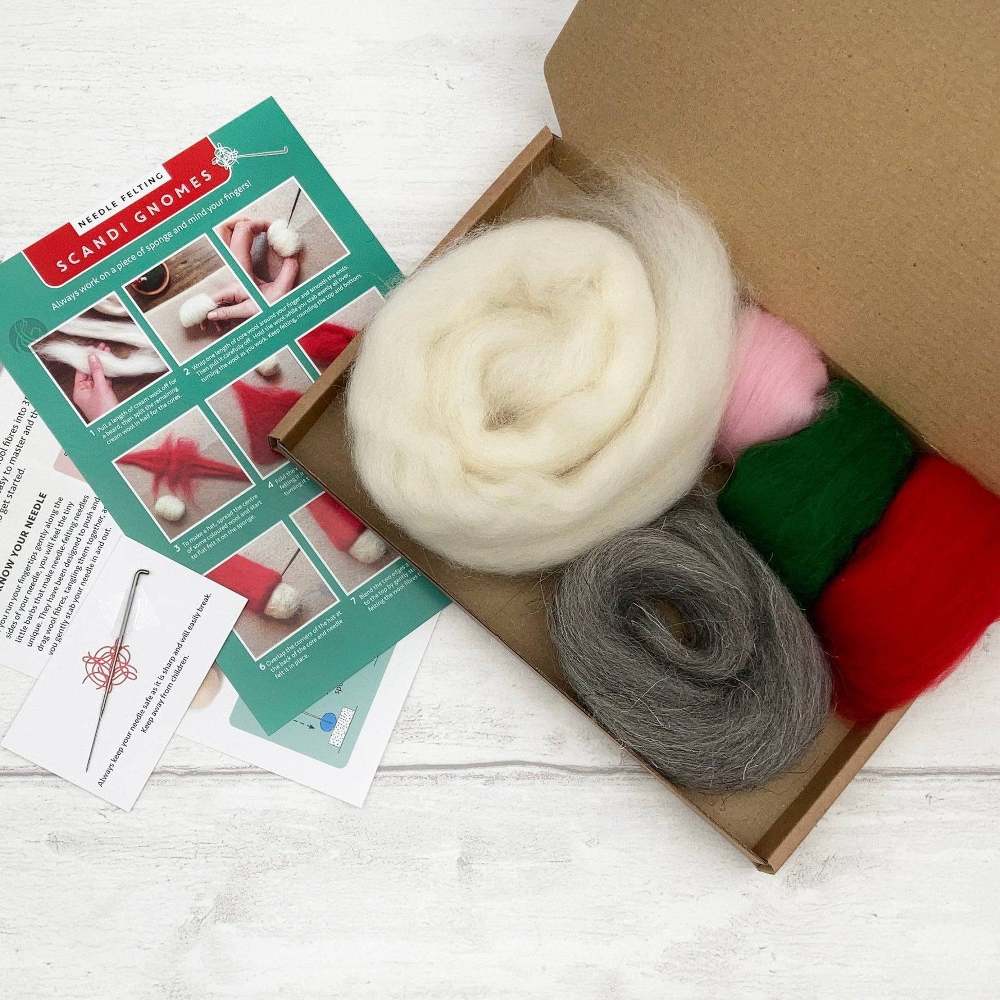 Bergin & Bath - Needle Felting Kit - Scandi Gnomes. A craft kit for adults - Perrymans Books & Gifts