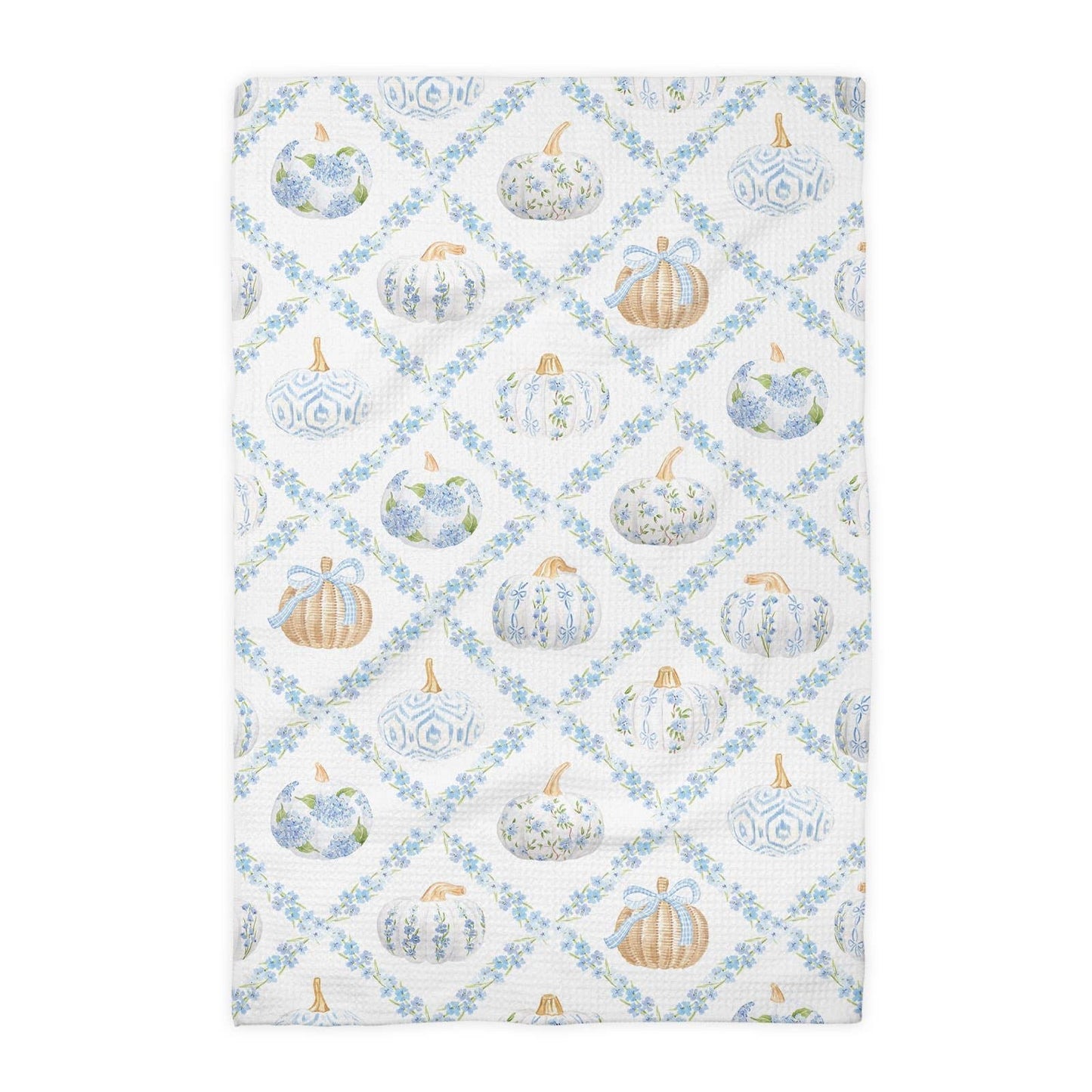 Blue Pumpkin Chinoiserie Fall Coastal Kitchen Towel - Perrymans Books & Gifts