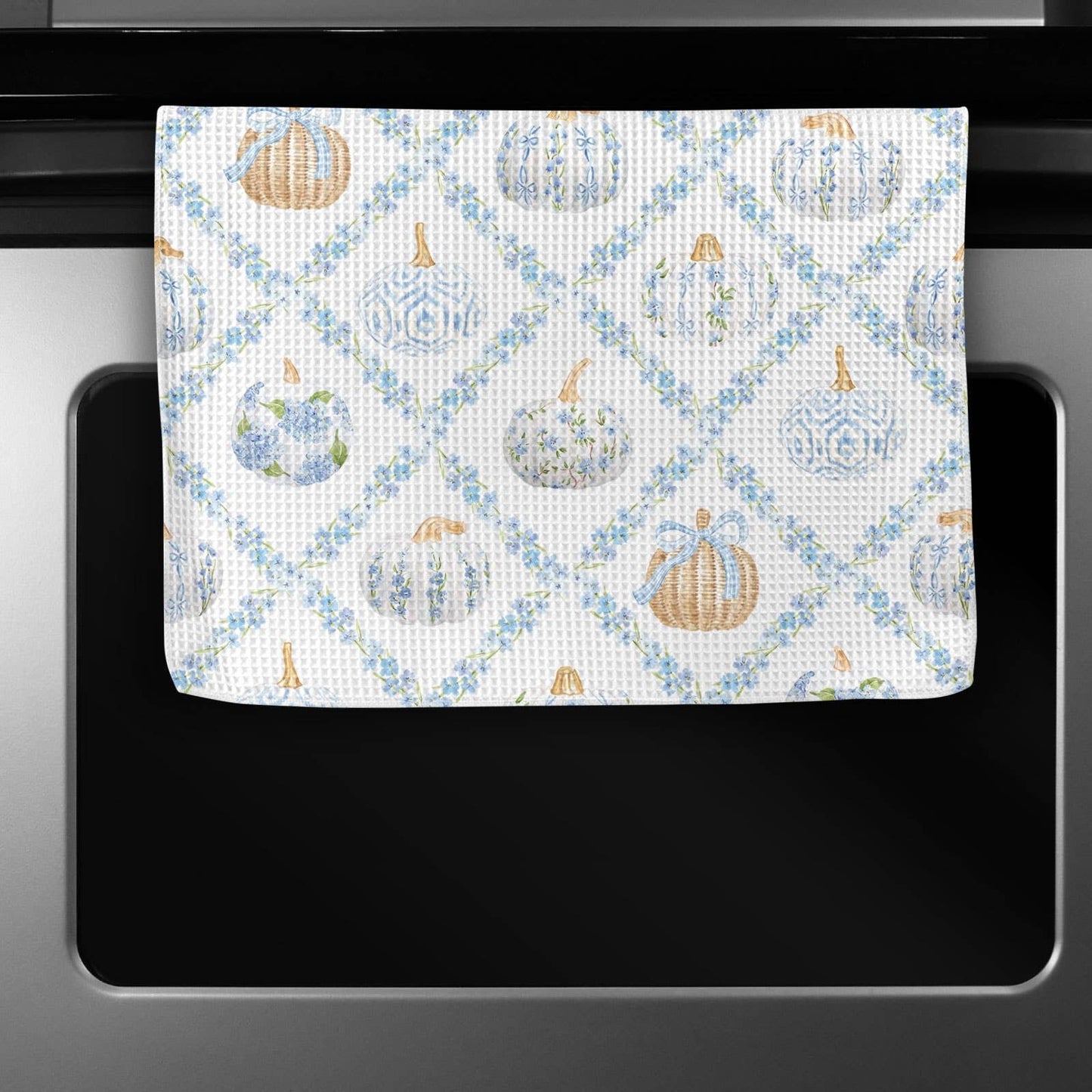 Blue Pumpkin Chinoiserie Fall Coastal Kitchen Towel - Perrymans Books & Gifts