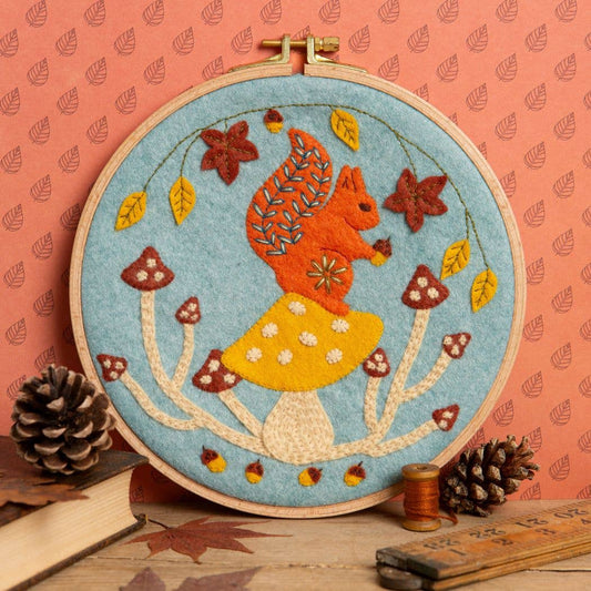 Felt Appliqué Hoop Kit - Red Squirrel - Perrymans Books & Gifts