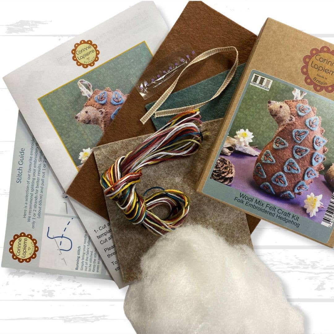 Felt Craft Mini Kit - Folk Hedgehog - Perrymans Books & Gifts