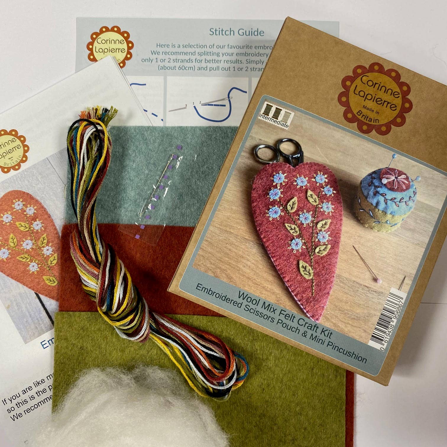 Felt Craft Mini Kit - Scissors Pouch and Mini Pin Cushion - Perrymans Books & Gifts