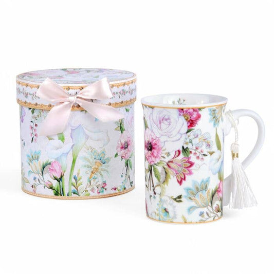 Floral Garden Bone China Tea/Coffee Mug in Gift Box - Perrymans Books & Gifts