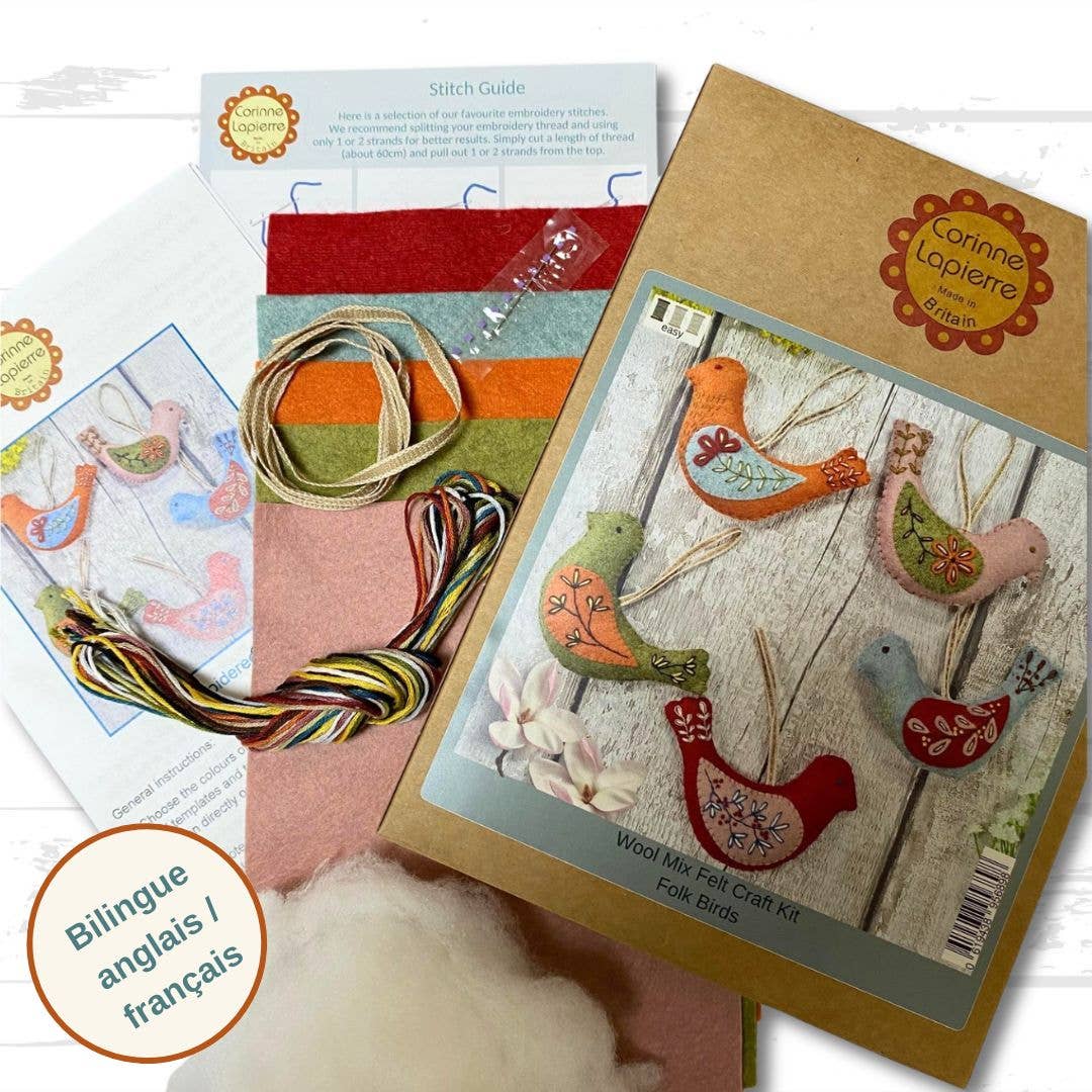 Folk Birds Felt Craft Kit - Corinne Lapierre - Perrymans Books & Gifts