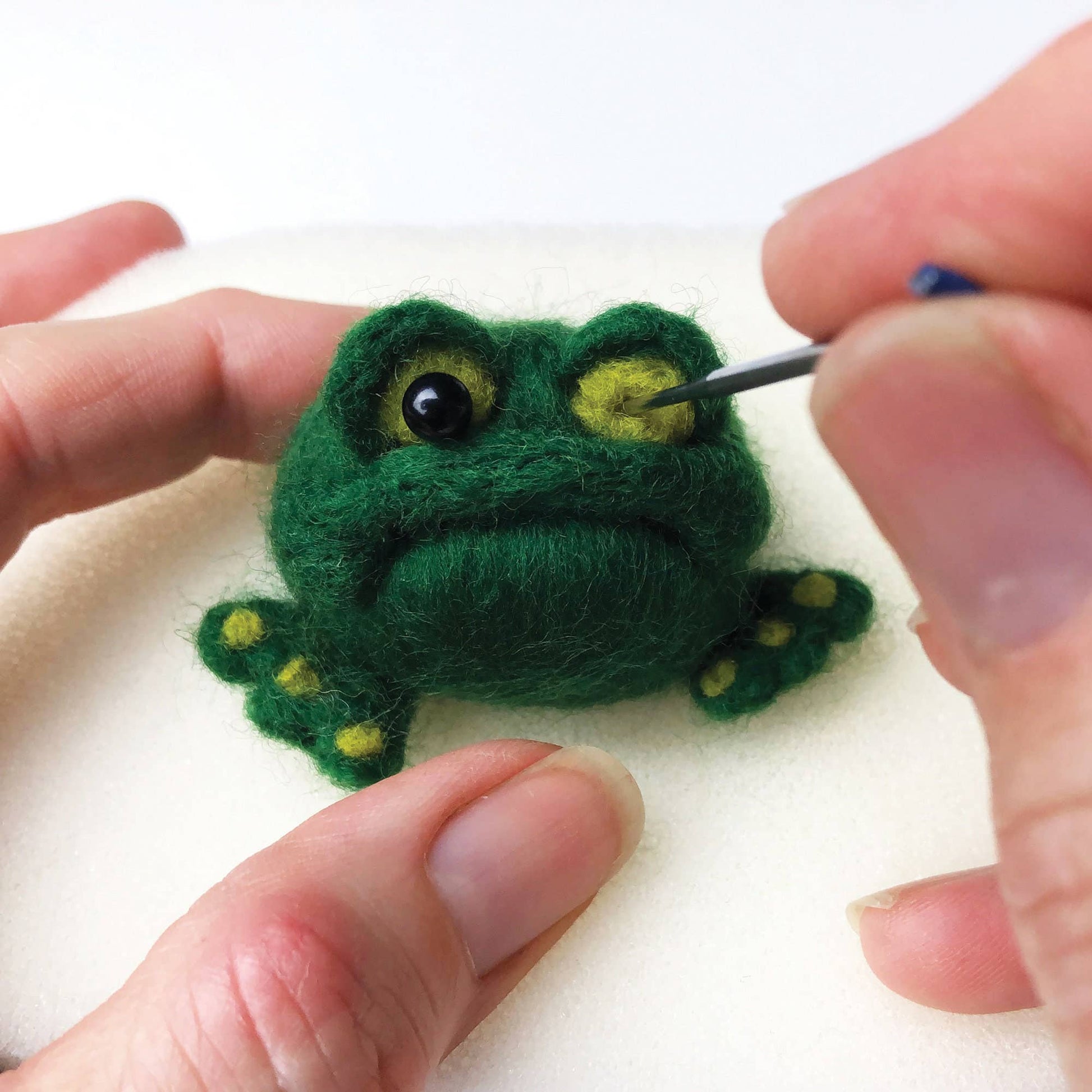 Frogs Needle Felting Kit - Learn to make two funny frogs - Perrymans Books & Gifts