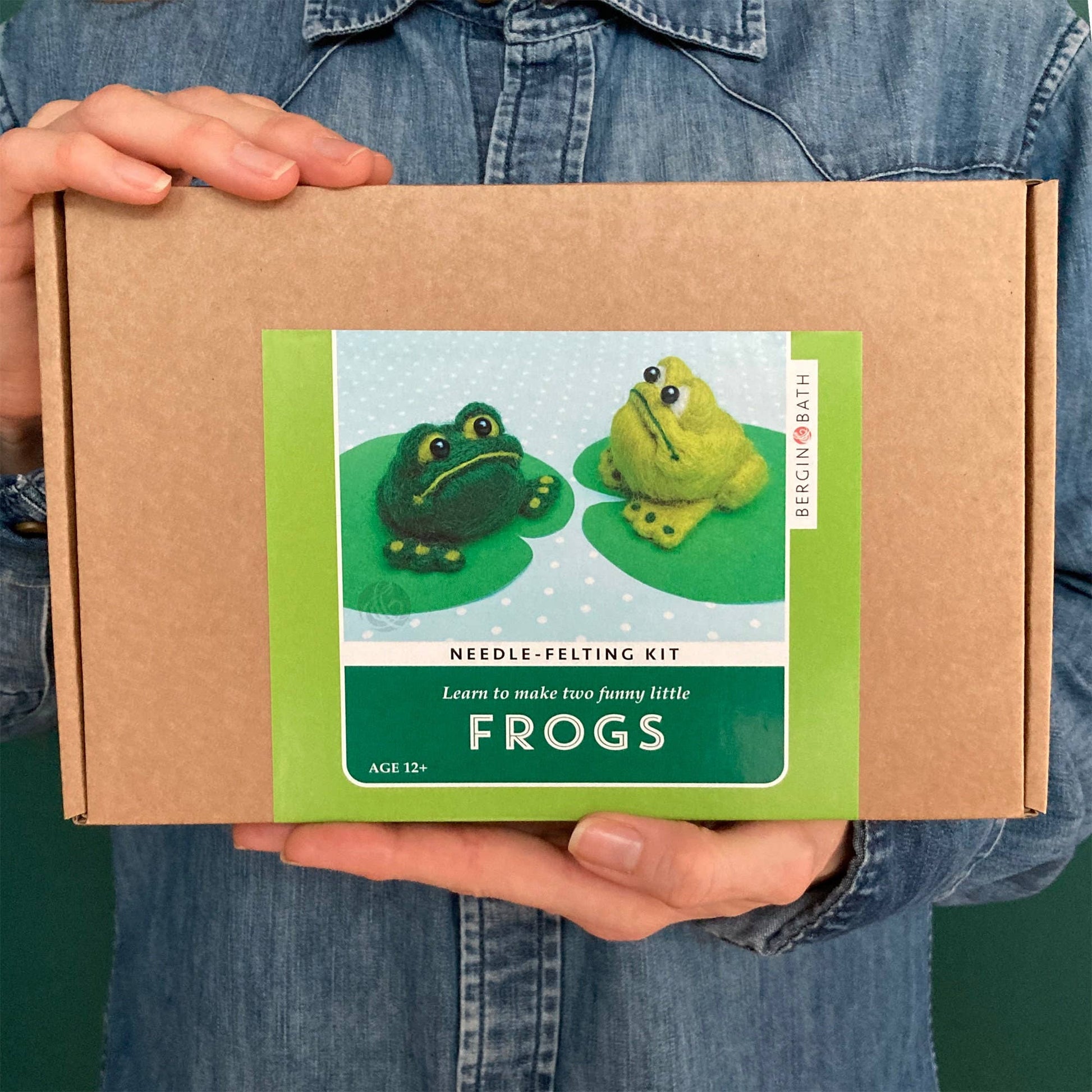 Frogs Needle Felting Kit - Learn to make two funny frogs - Perrymans Books & Gifts