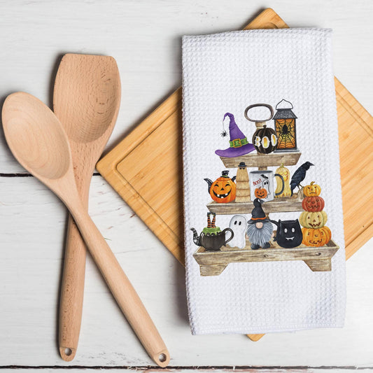 Halloween Gnome Tiered Tray Kitchen Towel - Perrymans Books & Gifts