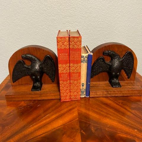 Iron Eagle Walnut Bookends - Perrymans Books & Gifts