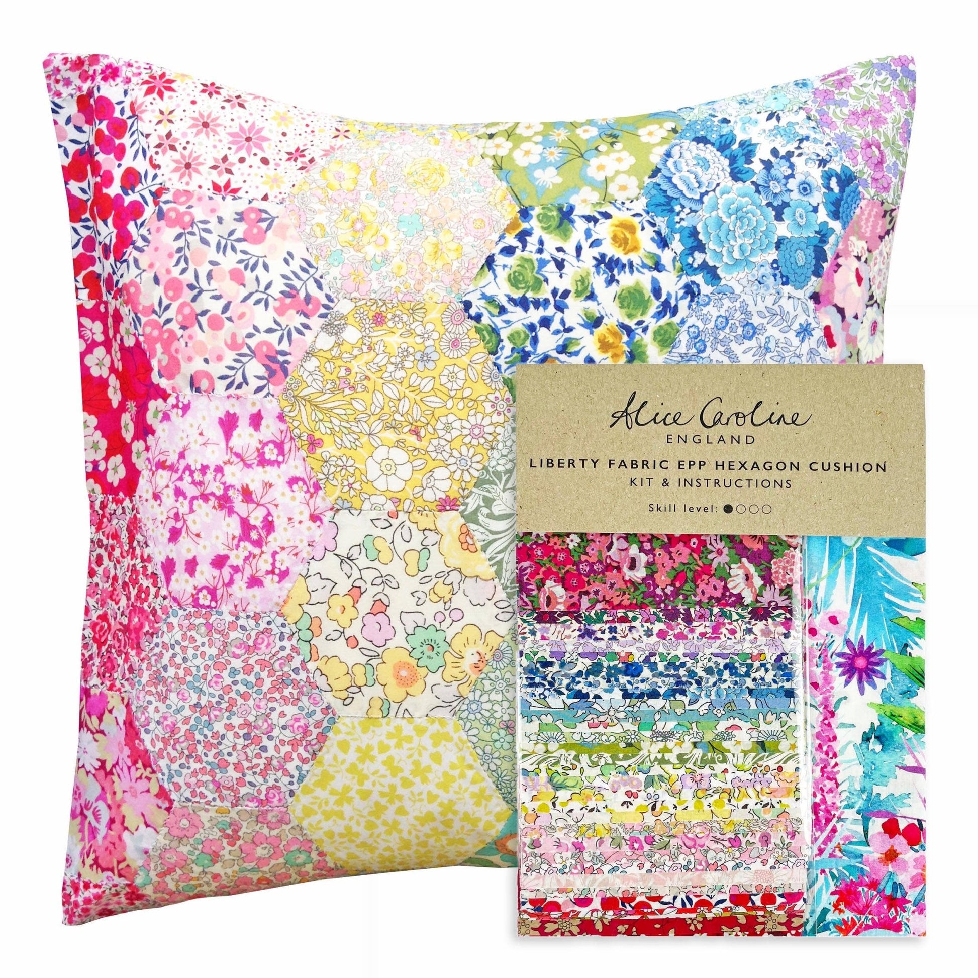 Liberty Tana Lawn® Fabric Rainbow EPP Hexagon Pillow Kit - Perrymans Books & Gifts