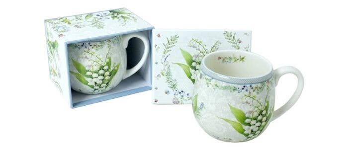 Lily of the Valley Porcelain Big Belly Mug in Gift Box - Perrymans Books & Gifts