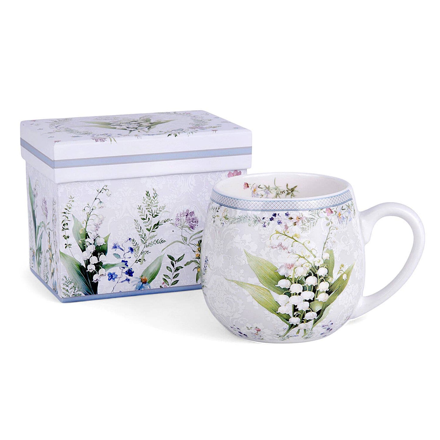 Lily of the Valley Porcelain Big Belly Mug in Gift Box - Perrymans Books & Gifts