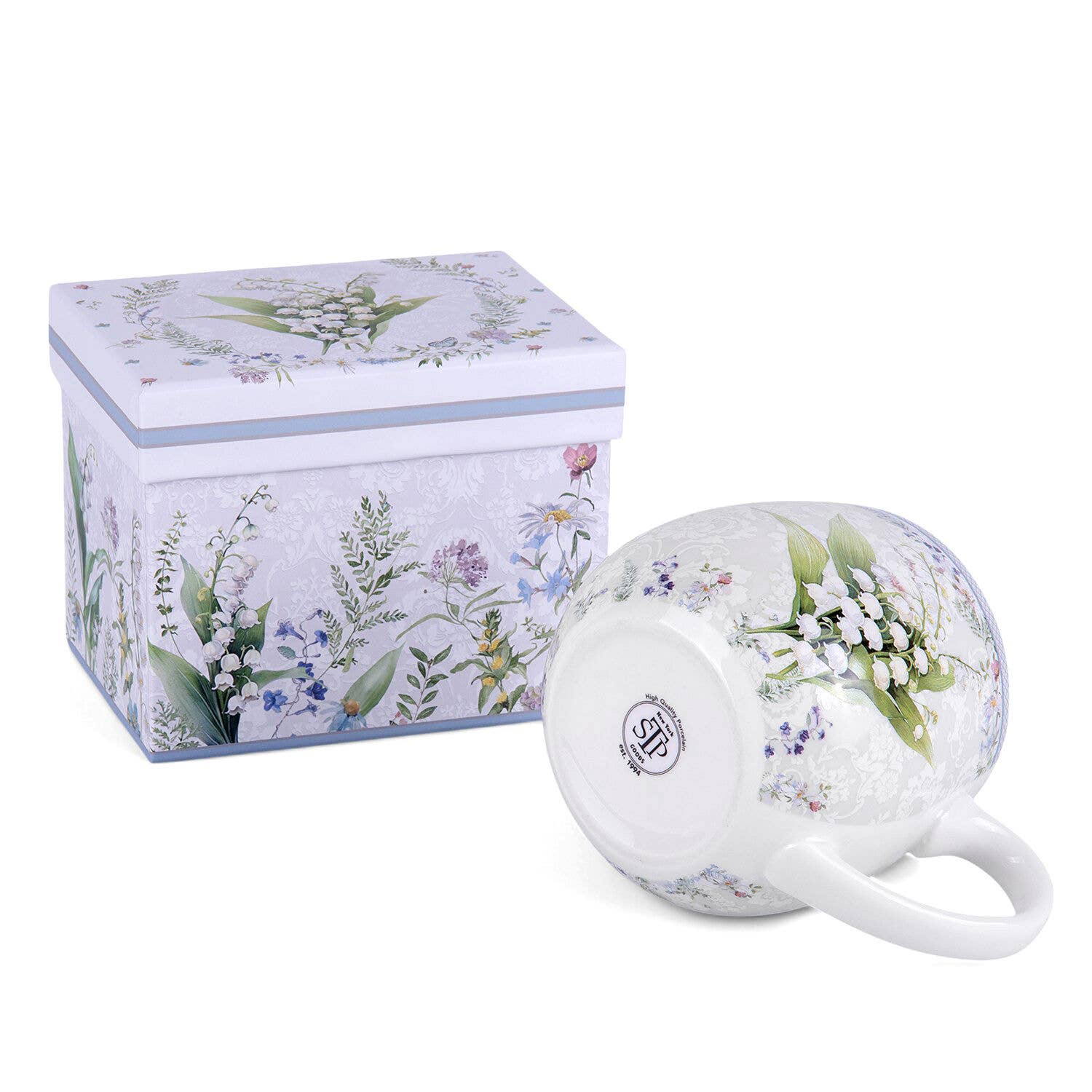 Lily of the Valley Porcelain Big Belly Mug in Gift Box - Perrymans Books & Gifts