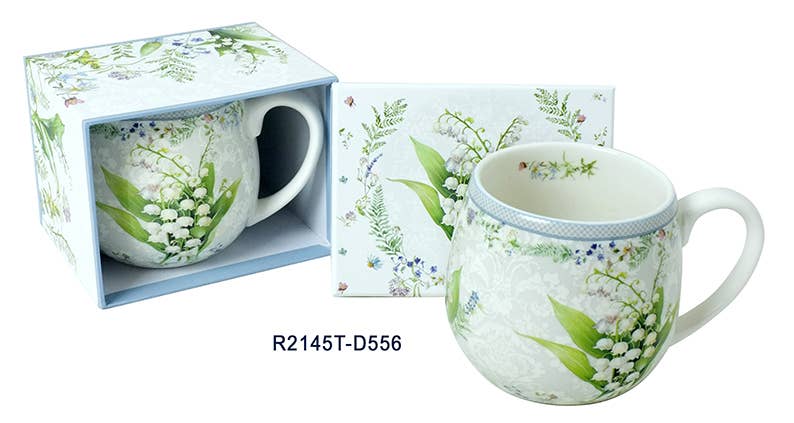 Lily of the Valley Porcelain Big Belly Mug in Gift Box - Perrymans Books & Gifts
