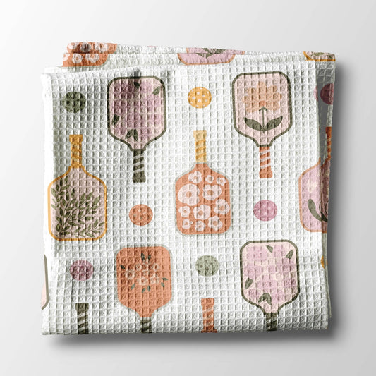 Pickleball Floral in Pink Kitchen Towel - Perrymans Books & Gifts