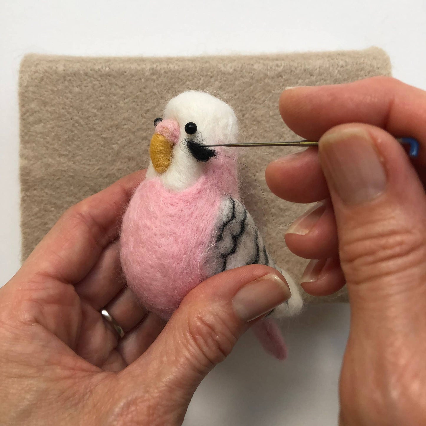 Pink Budgie Needle Felting Kit - Perrymans Books & Gifts