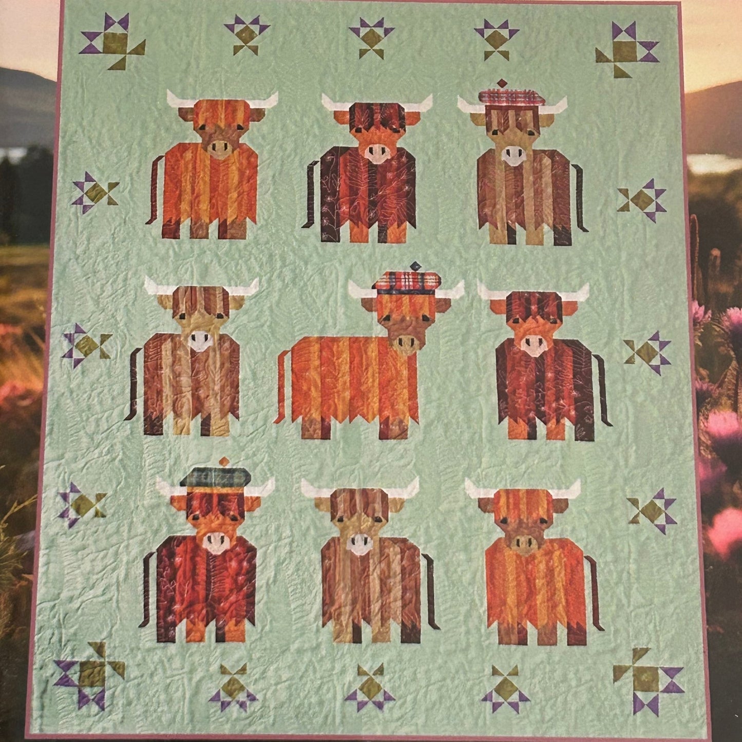 Quilt Pattern - Mini Coos - A Highland Cow Quilt by Art East Quilting Co - Perrymans Books & Gifts