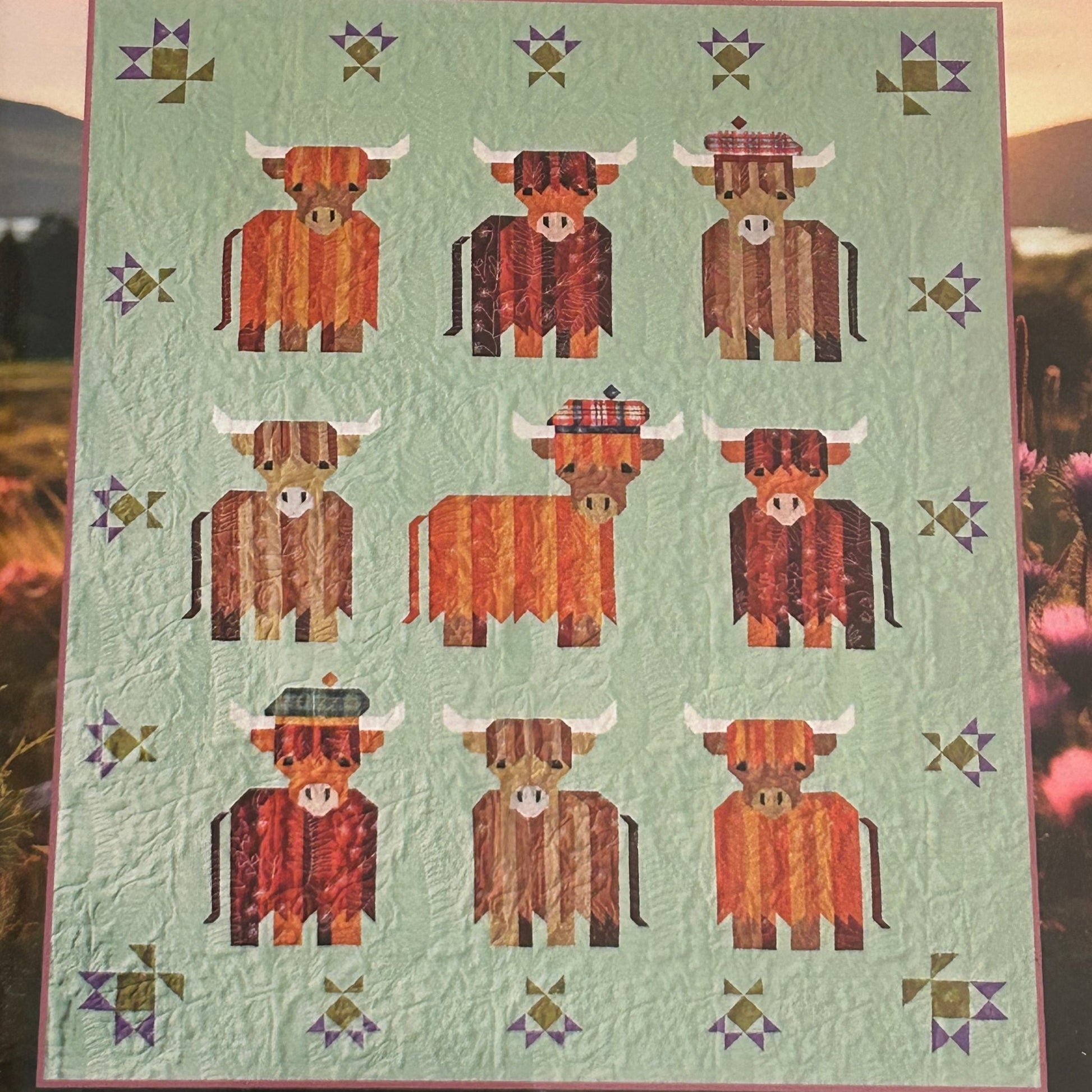 Quilt Pattern - Mini Coos - A Highland Cow Quilt by Art East Quilting Co - Perrymans Books & Gifts
