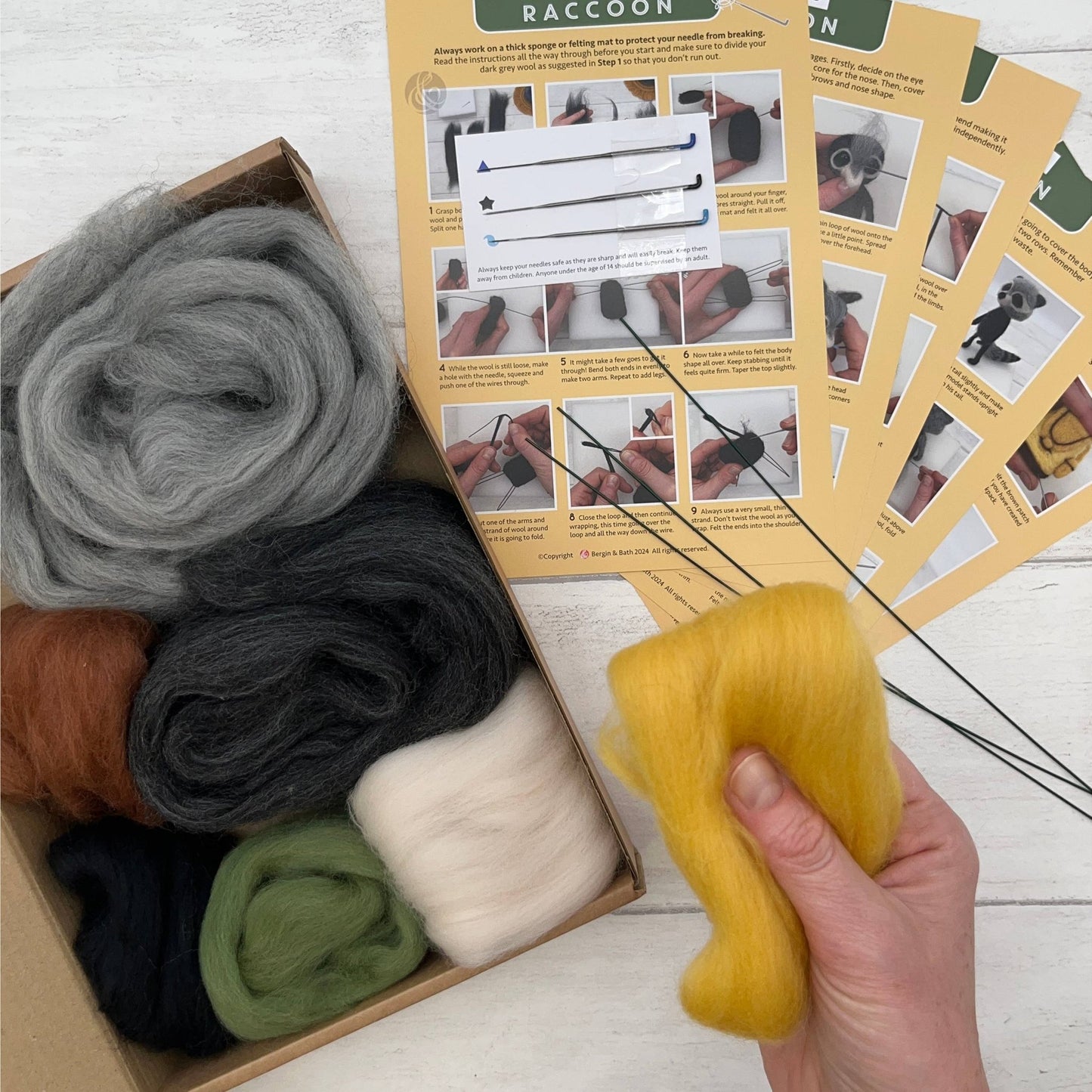 Raccoon Needle Felting Kit - Perrymans Books & Gifts