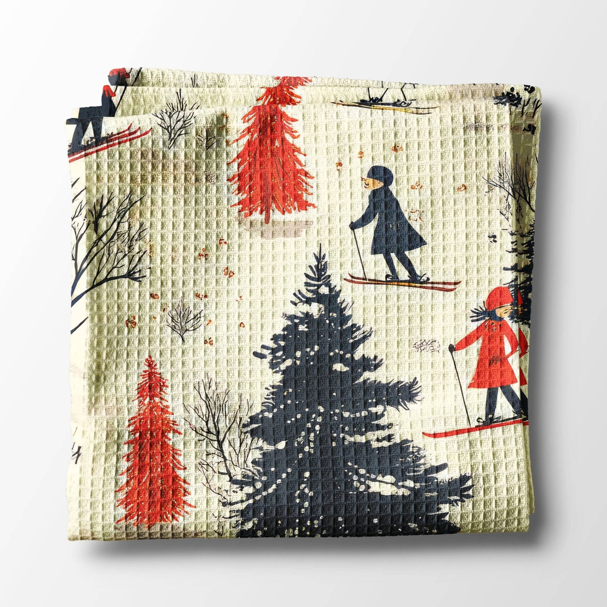 Scandinavian Inspired Skiing Winter Kitchen Towel - Perrymans Books & Gifts