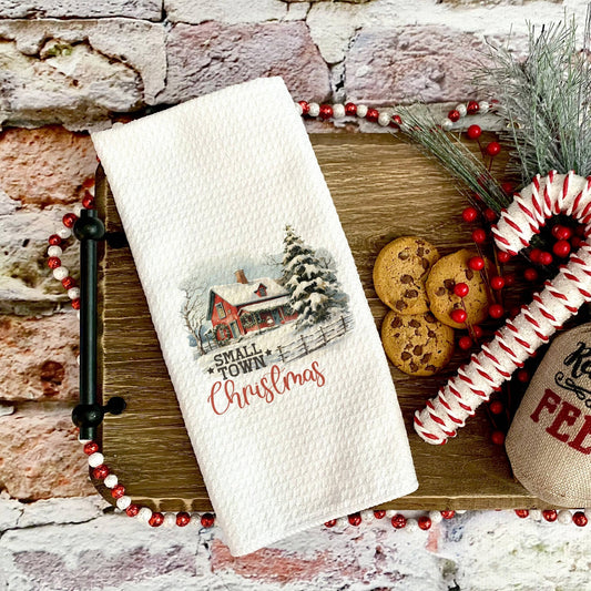 Small Town Nostalgic Christmas Kitchen Towel - Perrymans Books & Gifts
