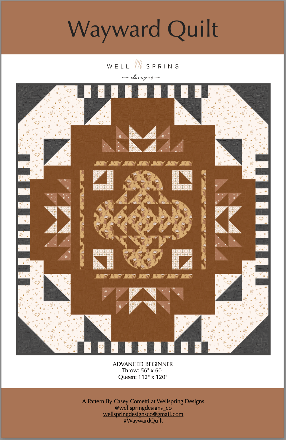Wayward Quilt - Paper Pattern by Wellspring Designs - Perrymans Books & Gifts