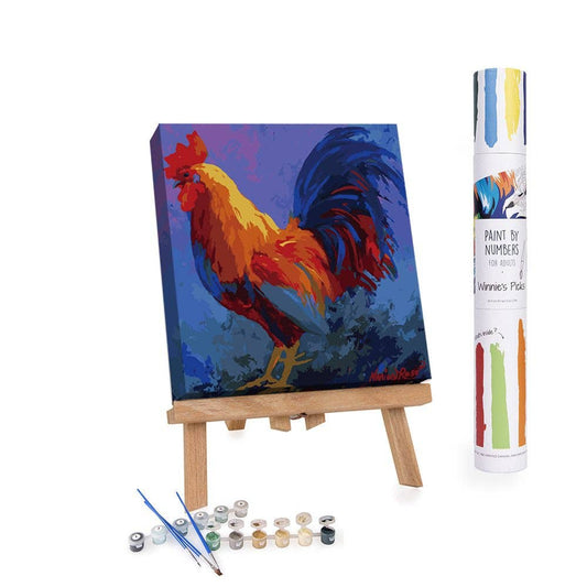 Winnie's Picks - Colorful Rooster Bob - DIY Paint by Numbers Kit - Perrymans Books & Gifts