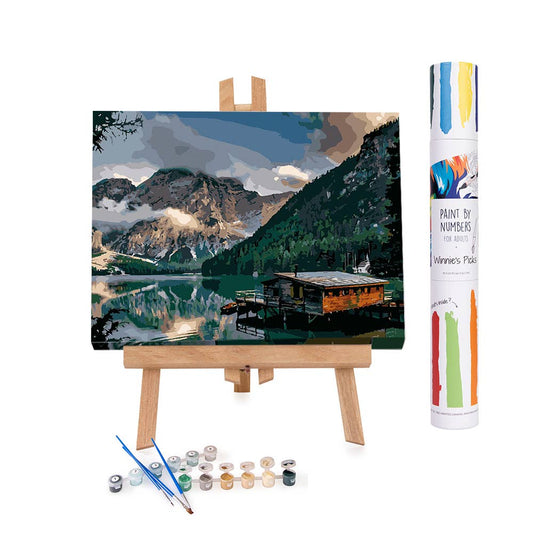 Winnie's Picks - Fjord Cabin Retreat Paint - by - Numbers Kit - Natural life - Perrymans Books & Gifts